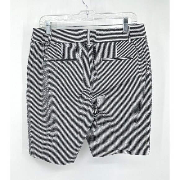ANN TAYLOR devin fit shorts bermuda walking seersucker striped cotton gray 10 - Picture 4 of 6